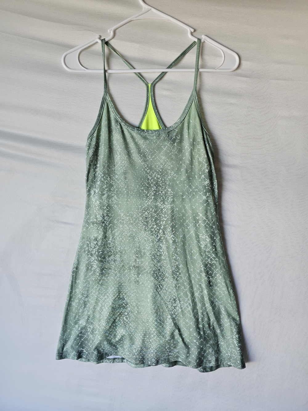 EVCR Athletic Dress – Jade Green Snake Print with Neon Lining